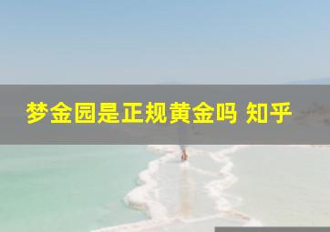 梦金园是正规黄金吗 知乎